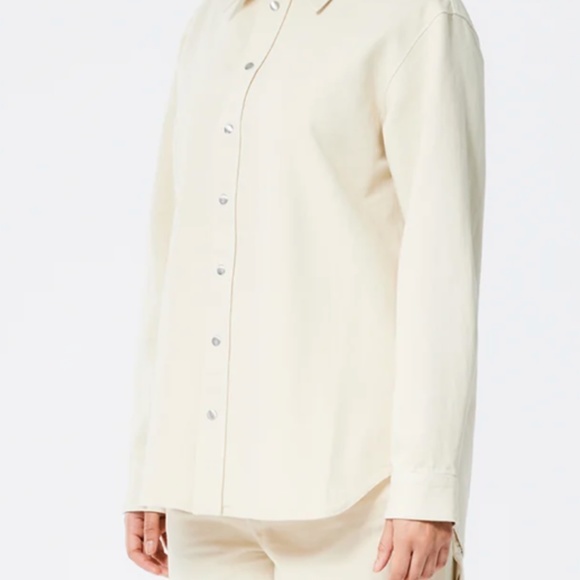 Tibi Garment Washed Twill Easy Shirt Beige XXS (M) - Picture 5 of 9